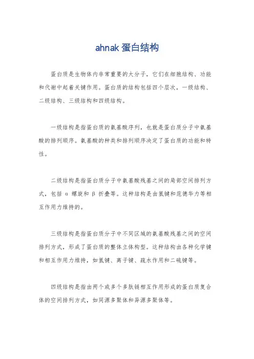ahnak 蛋白结构