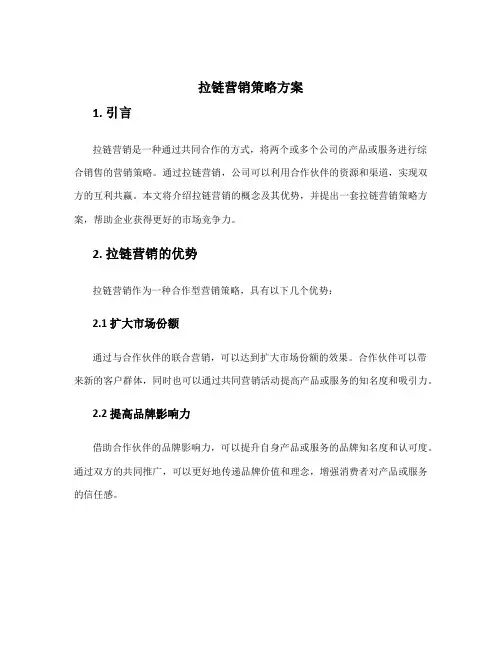 拉链营销策略方案