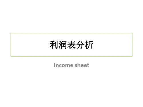 3 利润表分析