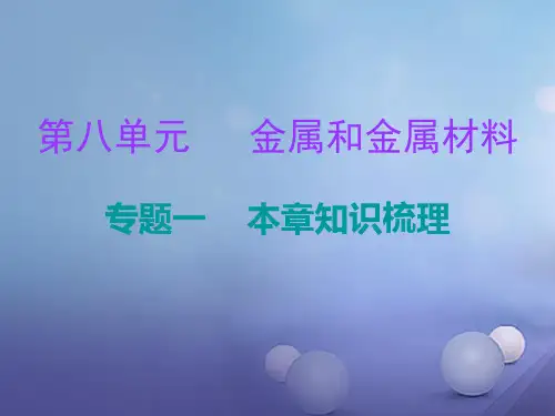 人教版九年级下册化学第八章知识梳理