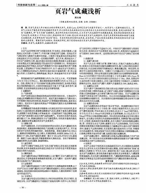 页岩气成藏浅析