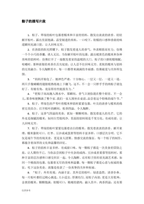 粽子的描写片段100字