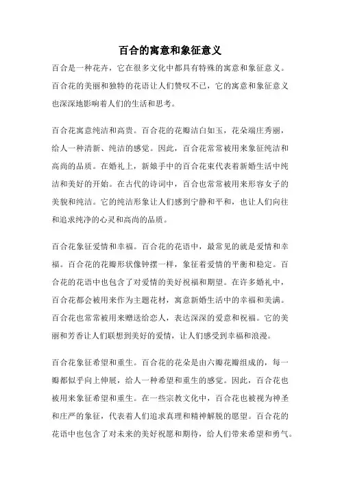 百合的寓意和象征意义