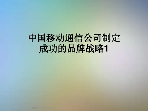 中国移动通信公司制定成功的品牌战略1