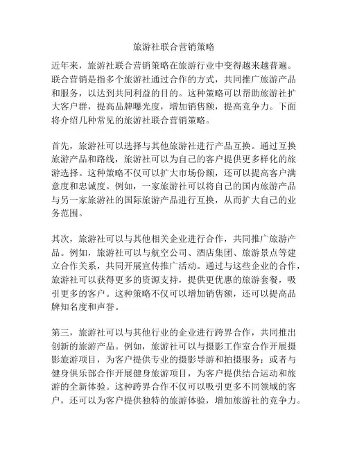 旅游社联合营销策略
