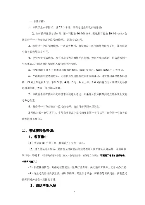 2012年7月学业水平考试考务培训会