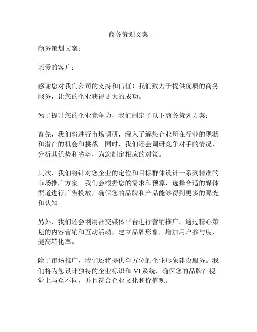 商务策划文案