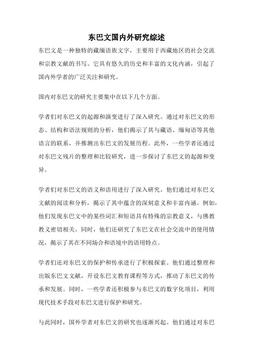 东巴文国内外研究综述