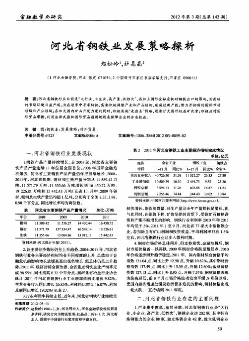 河北省钢铁业发展策略探析