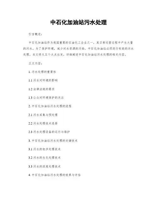中石化加油站污水处理