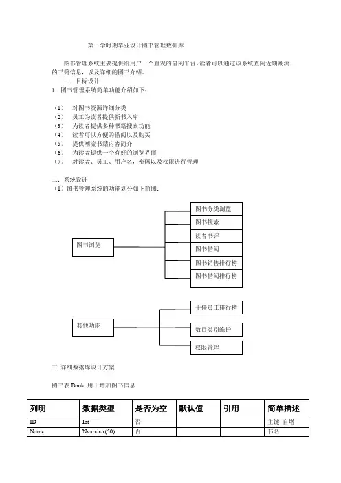 图书管理系统数据库设计方案