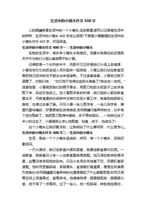 生活中的小镜头作文400字