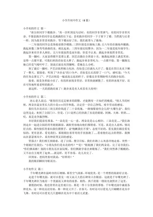 小学升初中作文(6篇)