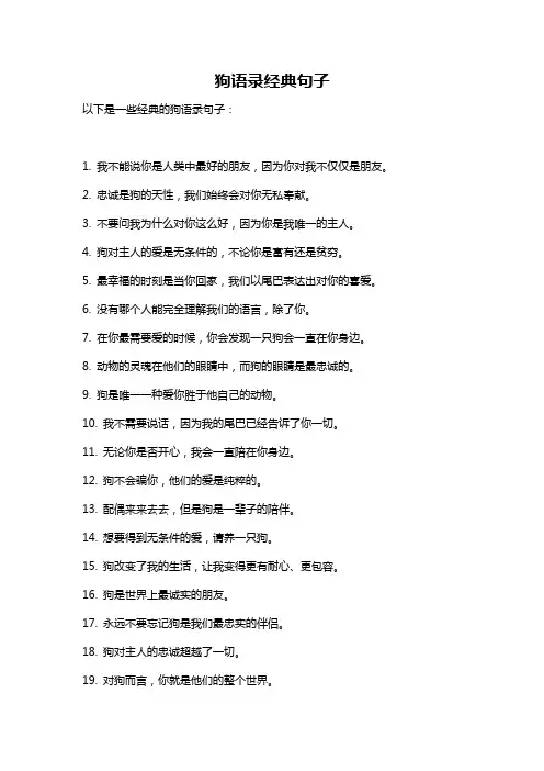 狗语录经典句子
