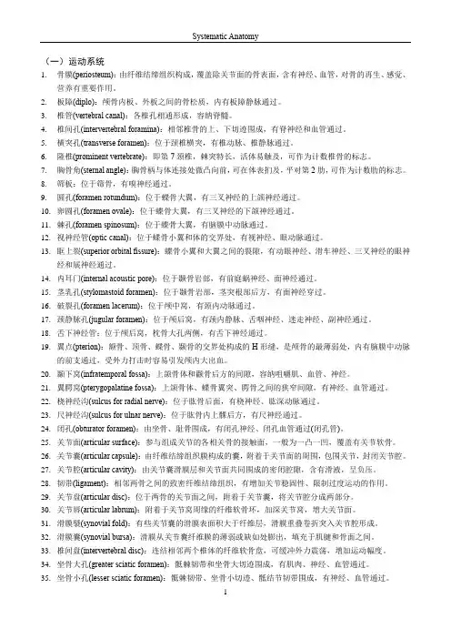系解名词解释整理