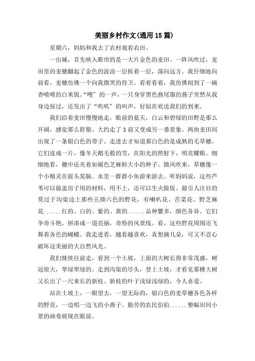 美丽乡村作文(通用15篇)范文