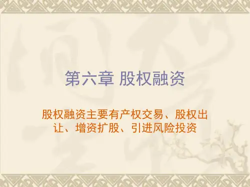股权融资PPT课件