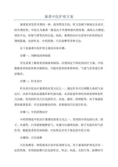 暴聋中医护理方案