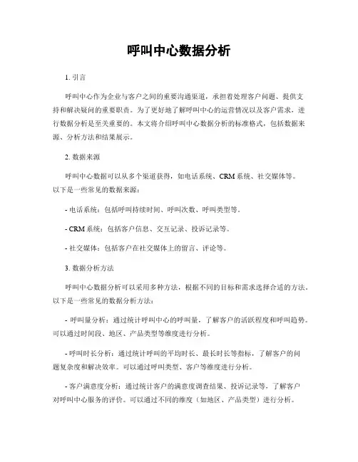 呼叫中心数据分析