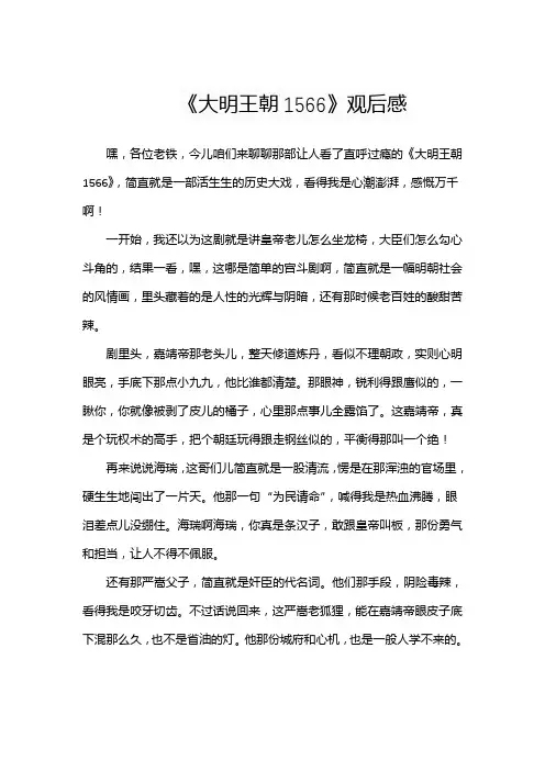 《大明王朝1566》观后感