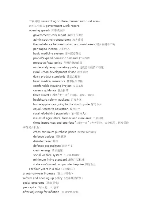 两会英文翻译
