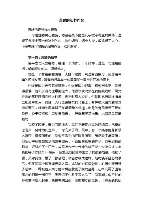 温暖的细节作文精选