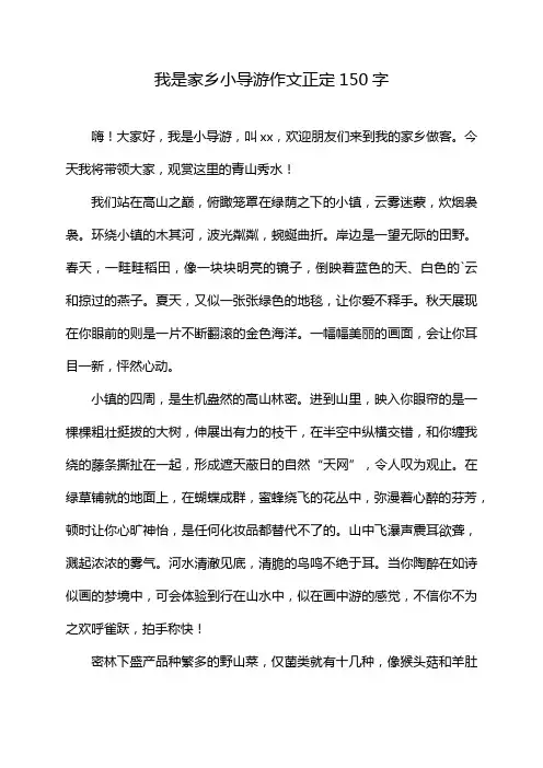 我是家乡小导游作文正定150字