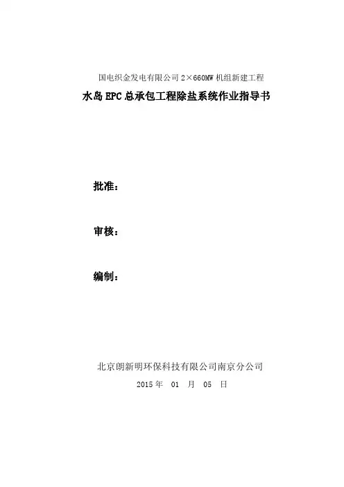 水处理除盐系统作业指导书