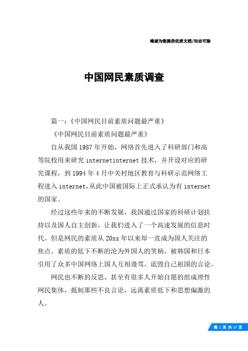 中国网民素质调查