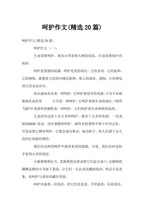 呵护作文(精选20篇)