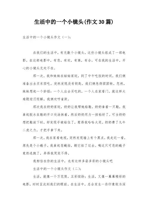 生活中的一个小镜头(作文30篇)