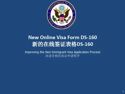 赴美签证 DS-160 中文版填表说明