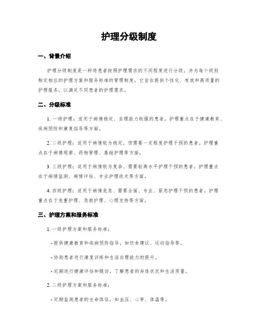 护理分级制度
