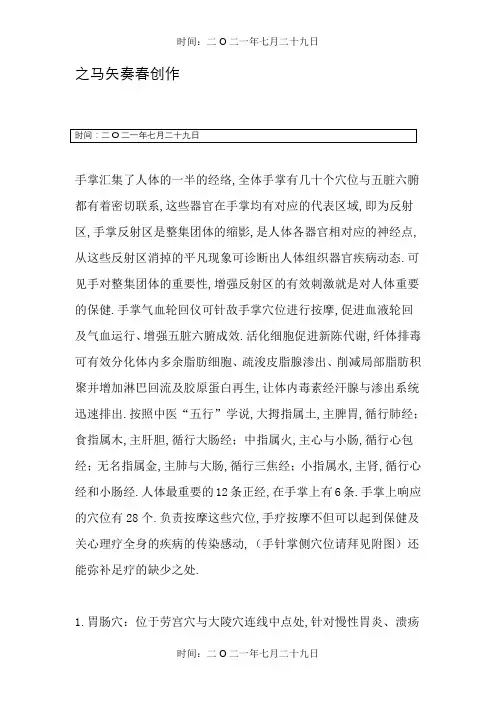 手掌特效穴位图解