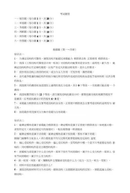 建筑结构选型复习资料.docx