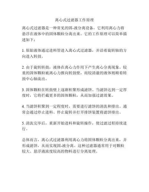 离心式过滤器工作原理