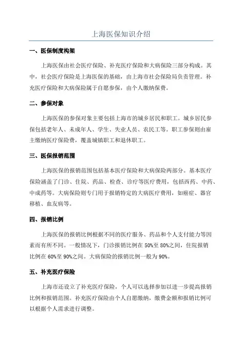 上海医保知识介绍