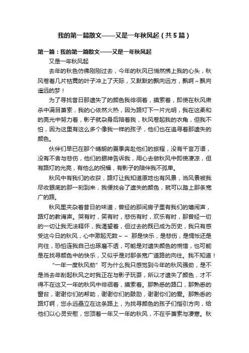 我的第一篇散文——又是一年秋风起（共5篇）