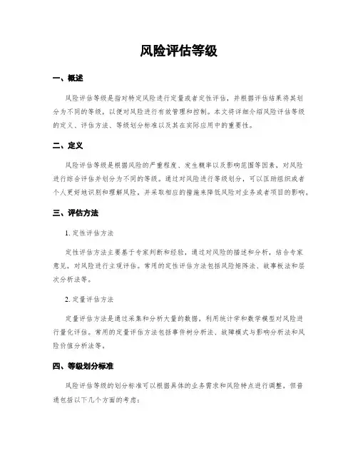 风险评估等级