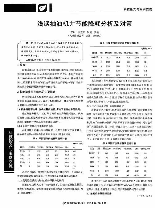 浅谈抽油机井节能降耗分析及对策