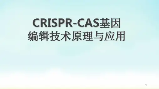 crispr-cas基因编辑技术原理与应用PPT精选文档