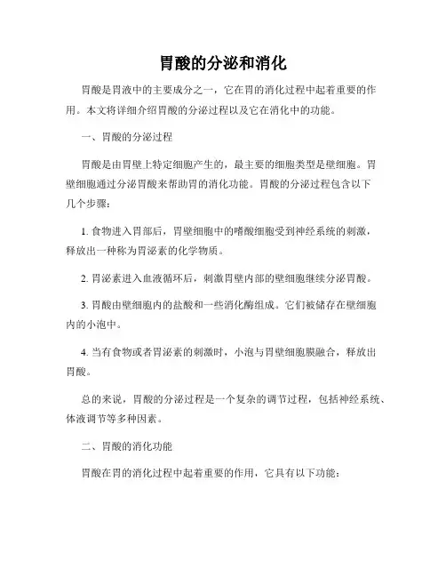 胃酸的分泌和消化