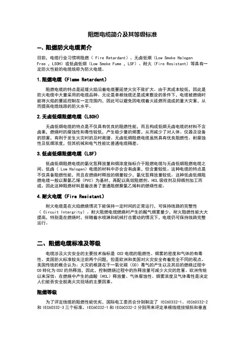 阻燃电缆简介及其等级标准