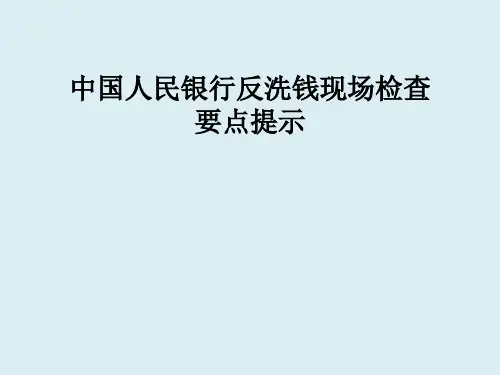 中国人民银行反洗钱现场检查要点提示