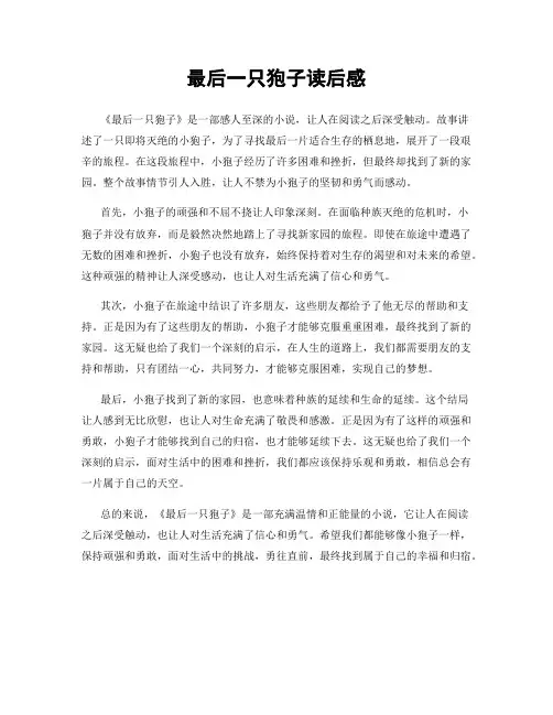 最后一只狍子读后感