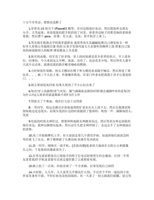 十万个冷笑话，想想也是醉了
