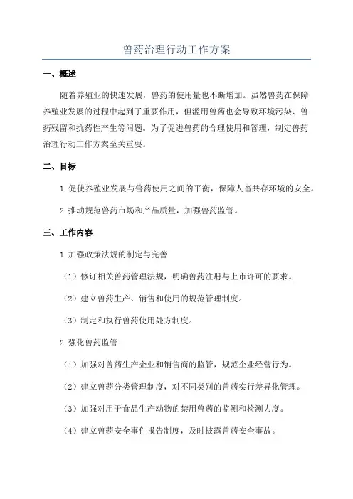 兽药治理行动工作方案