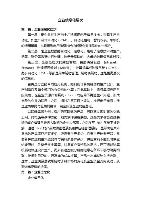 企业信息化层次