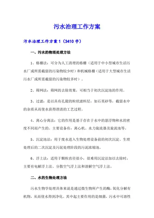 污水治理工作方案(word版)
