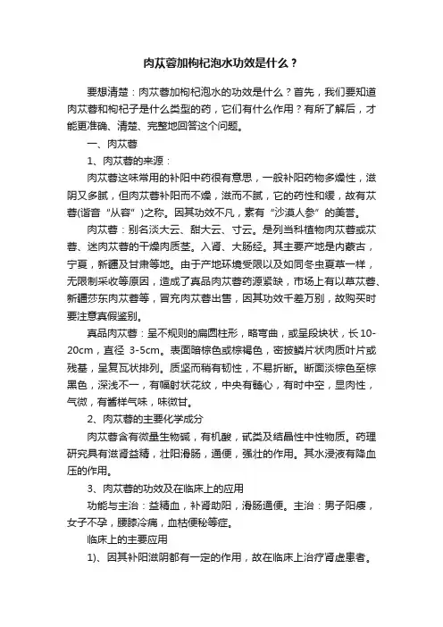 肉苁蓉加枸杞泡水功效是什么？